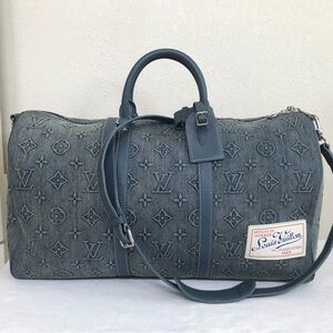 Louis Vuitton Kepall Baldolier Denim Wash